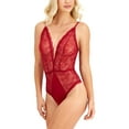 thumbnail image 1 of INC International Concepts Women's Lace Plunge Bodysuit, Red, M, 1 of 1