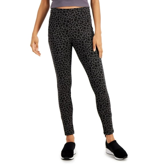 INC International Concepts Women's Leopard-Print Leggings (XXXL, Grey/Black)