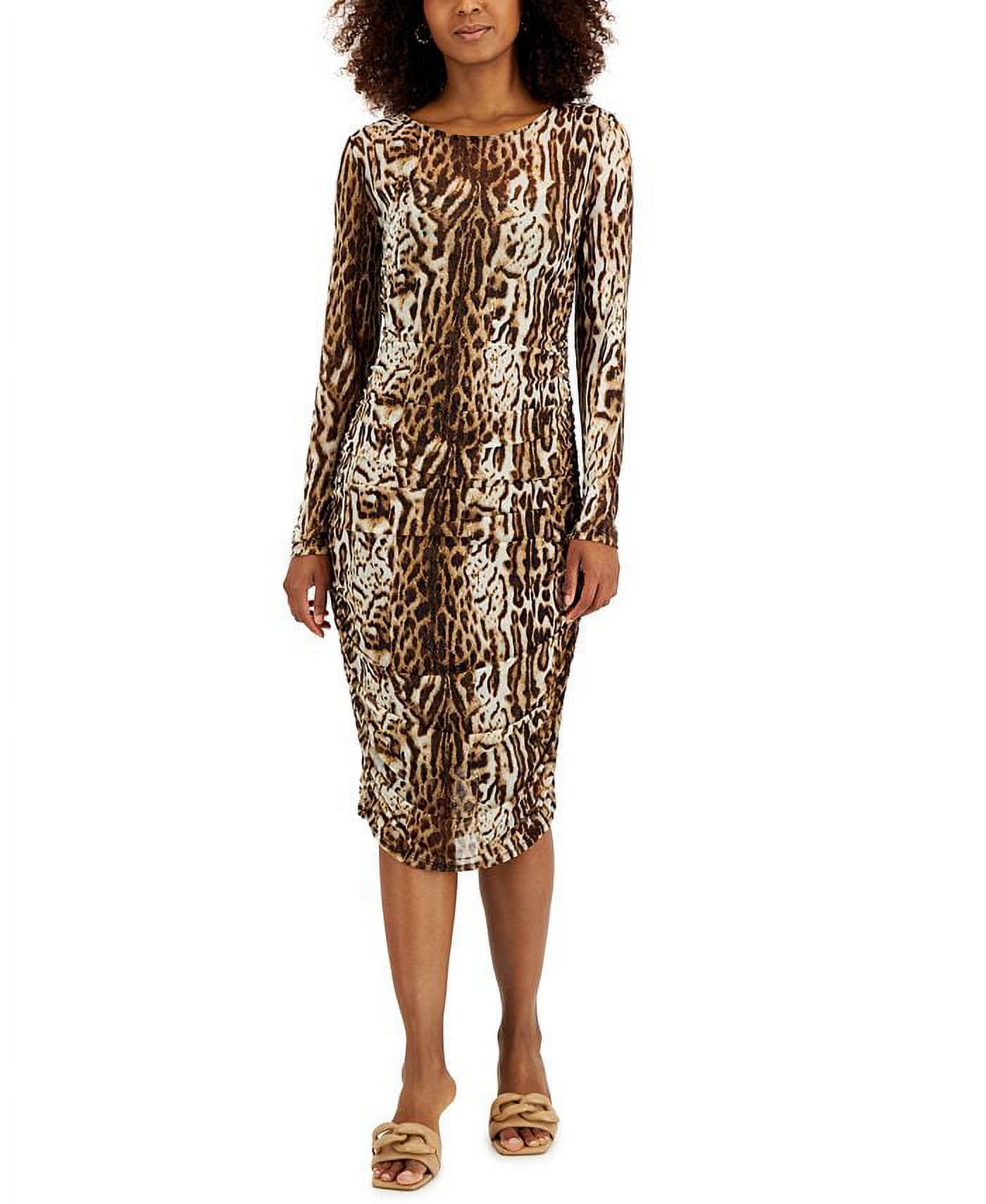 brown mesh leopard print dress Lumen Maxi Dress Burgundy main image 0