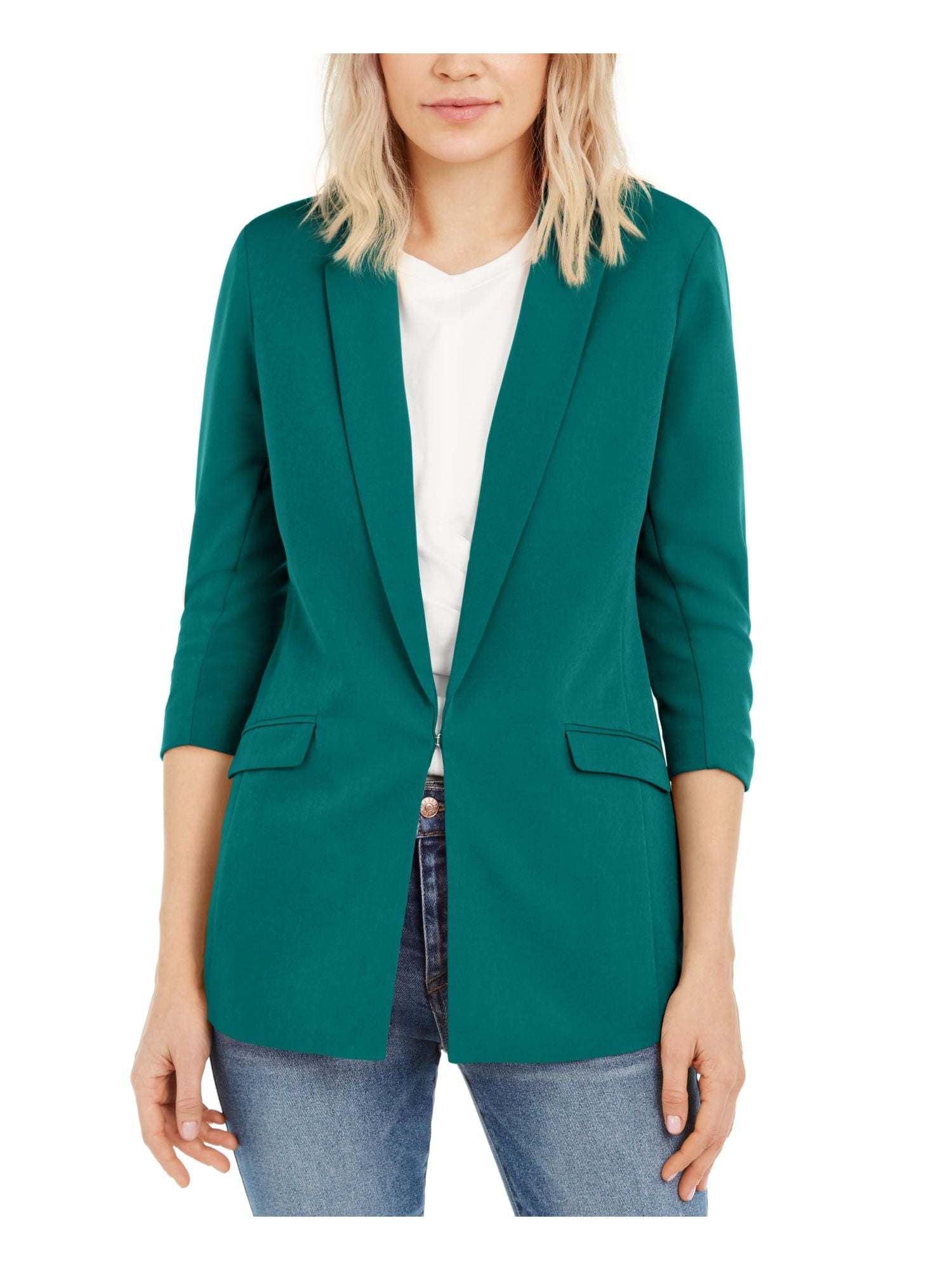 INC International Concepts Women's Menswear Blazer Green