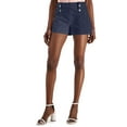 thumbnail image 1 of INC International Concepts Women's Mid Rise Button-Detail Shorts Indigo Sea (Indigo Sea, 12), 1 of 2