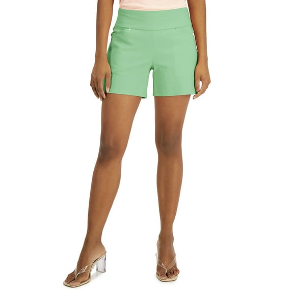 INC International Concepts Women's Mid Rise Pull-On Shorts Pistachio (Pistachio, 2)