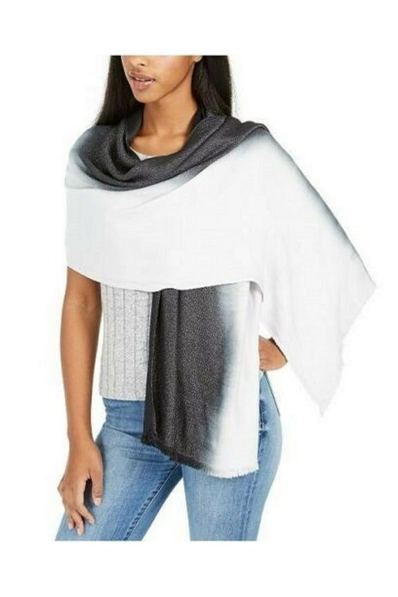 Women's Ombre Shine Pashmina Scarf, Black, One Size