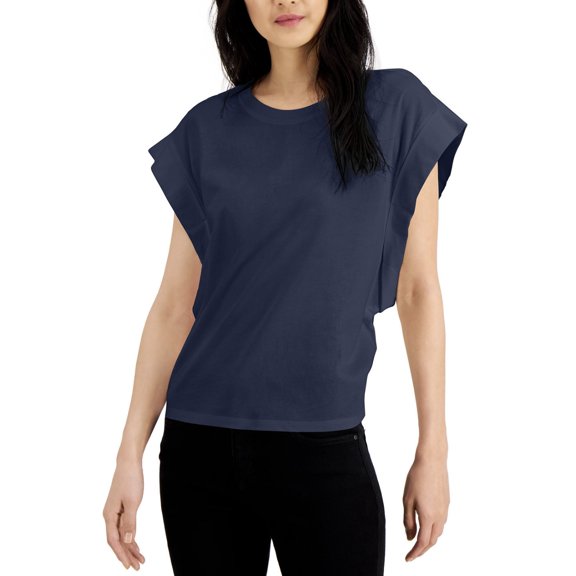 INC International Concepts Women's Oversize Fit Rolled-Sleeve T-Shirt Size M