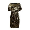 thumbnail image 1 of INC International Concepts Women’s Petite Sequin Dress (PM, Gold), 1 of 2
