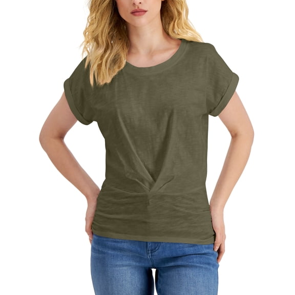 INC International Concepts Women's Pleated-Front Top