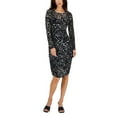 thumbnail image 1 of INC International Concepts Women's Printed Mesh Bodycon Dress Black Size Petite Small, 1 of 3