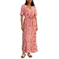 thumbnail image 1 of INC International Concepts Women's Printed Surplice Maxi Dress Orange Size Petite Large, 1 of 3