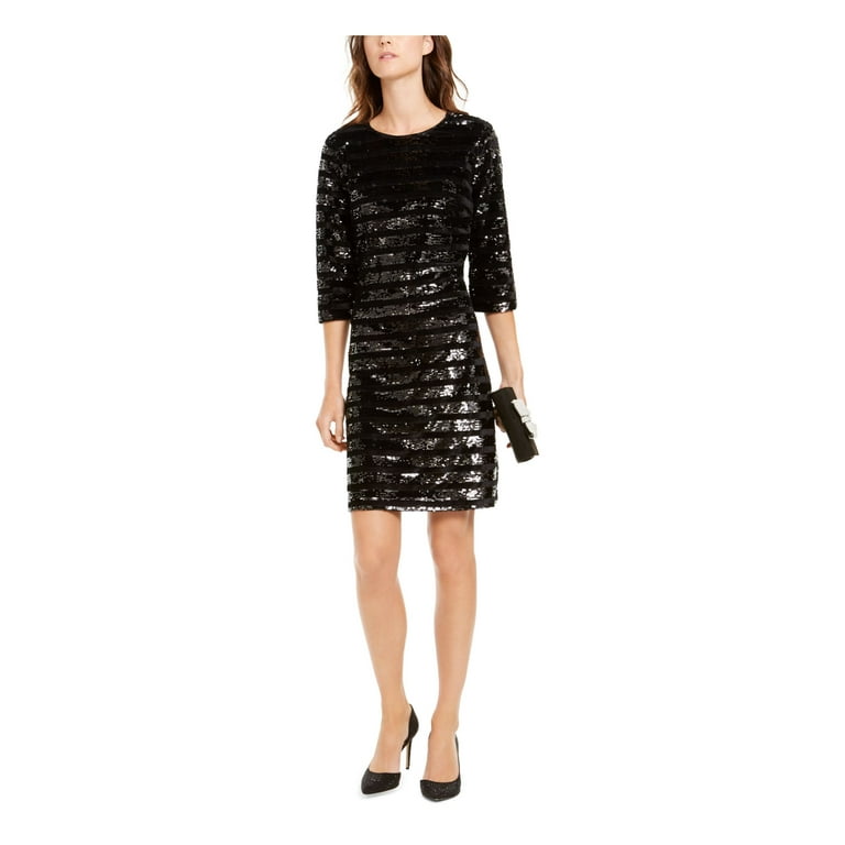 INC International Concepts Women's Sequin Sheath Dress Black Size Medium