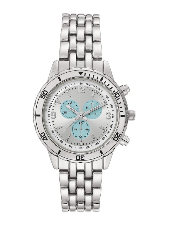 Womens Silver-Tone Bracelet Watch (Gray)