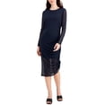 thumbnail image 1 of INC International Concepts Women's Solid Ruched Dress Blue Size X-Large, 1 of 3
