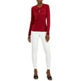 thumbnail image 1 of INC International Concepts Women's Solid Ruched Front Keyhole Knit Top Red Size Small, 1 of 3