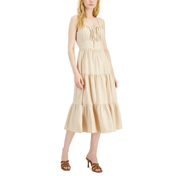 INC International Concepts Womens Tiered Midi Dress Pebble 8