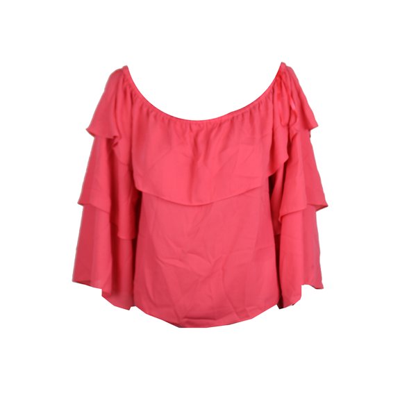 INC International Concepts Women's Tiered Off-The-Shoulder Top (PM, Coral)