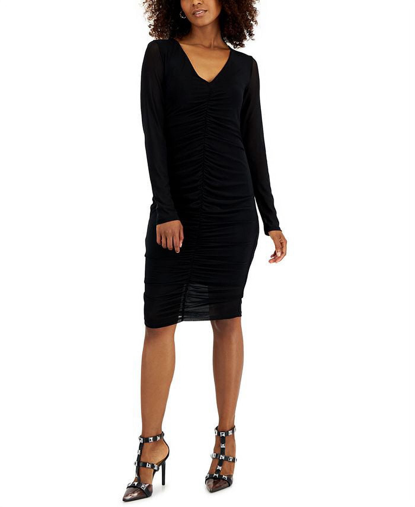 INC International Concepts Womens V Neck Ruched Mesh Dress Deep Black M - Walmart.com INC International Concepts Womens V Neck Ruched Mesh Dress Deep Black M - Walmart.com