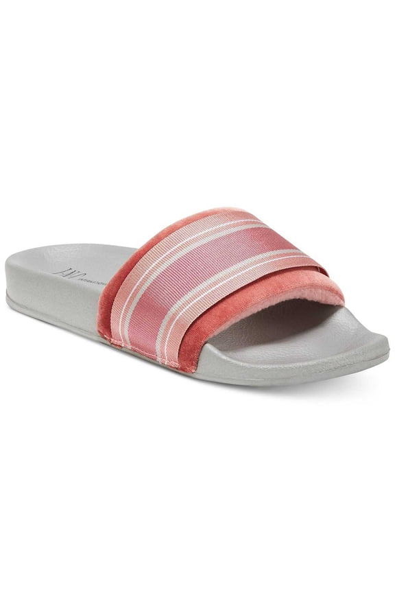 International Concepts Women's Velvet Varsity Slide Slippers X-Large Pink