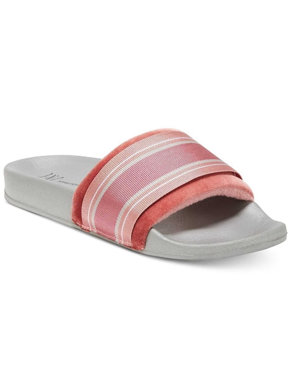 International Concepts Women's Velvet Varsity Slide Slippers X-Large Pink
