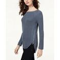thumbnail image 1 of INC International Concepts Women's Waffle Knit Side Zip Tunic Sweater Gray Size Petite Small, 1 of 3