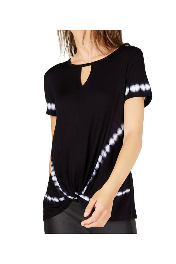 International Concepts Women'ss Twist Front Tie Dye Top Black Size Medium