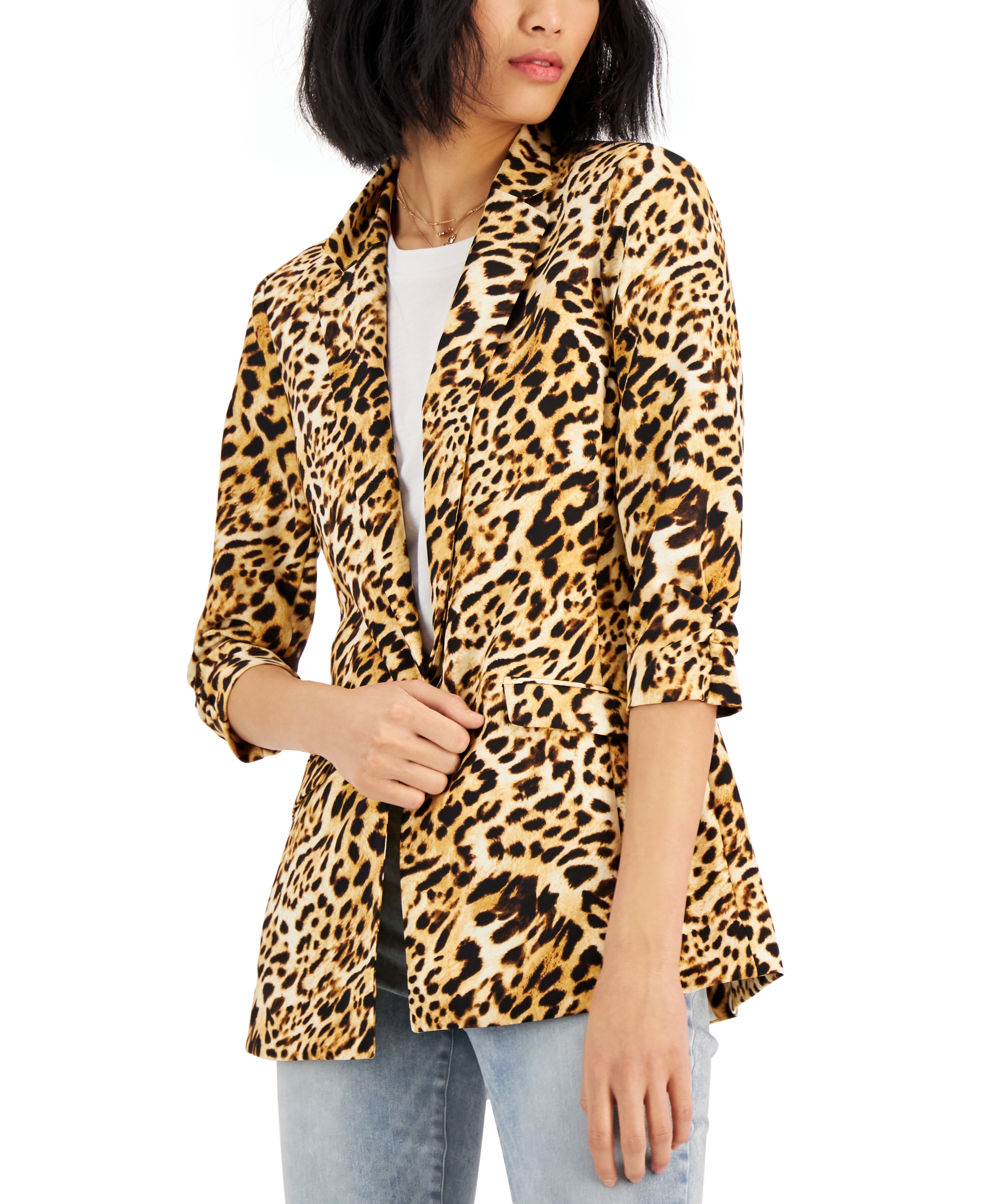 INC International Concepts Womens Animal Print Blazer Caterina Cheetah