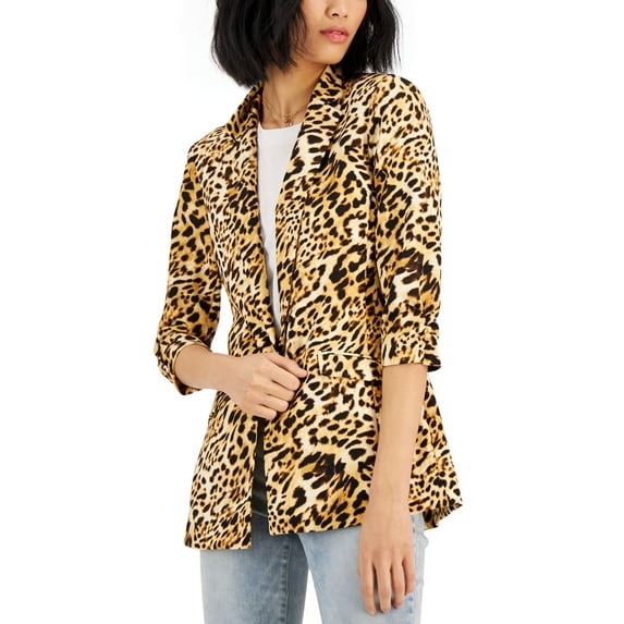 INC International Concepts Womens Animal Print Blazer Caterina Cheetah XS