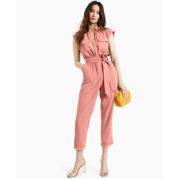 INC International Concepts Womens Belted Jumpsuit First Blush 18