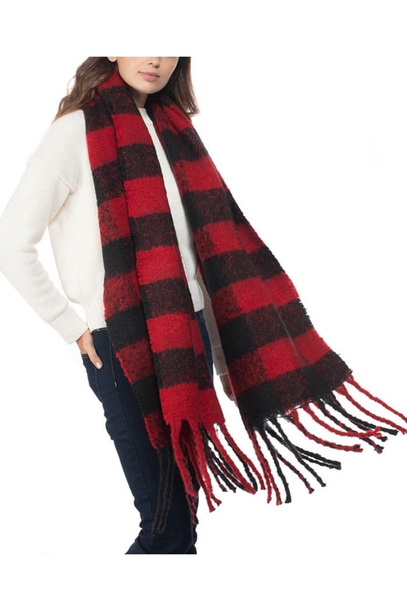 International Concepts Womens Buffalo Check Blanket Scarf;One Size