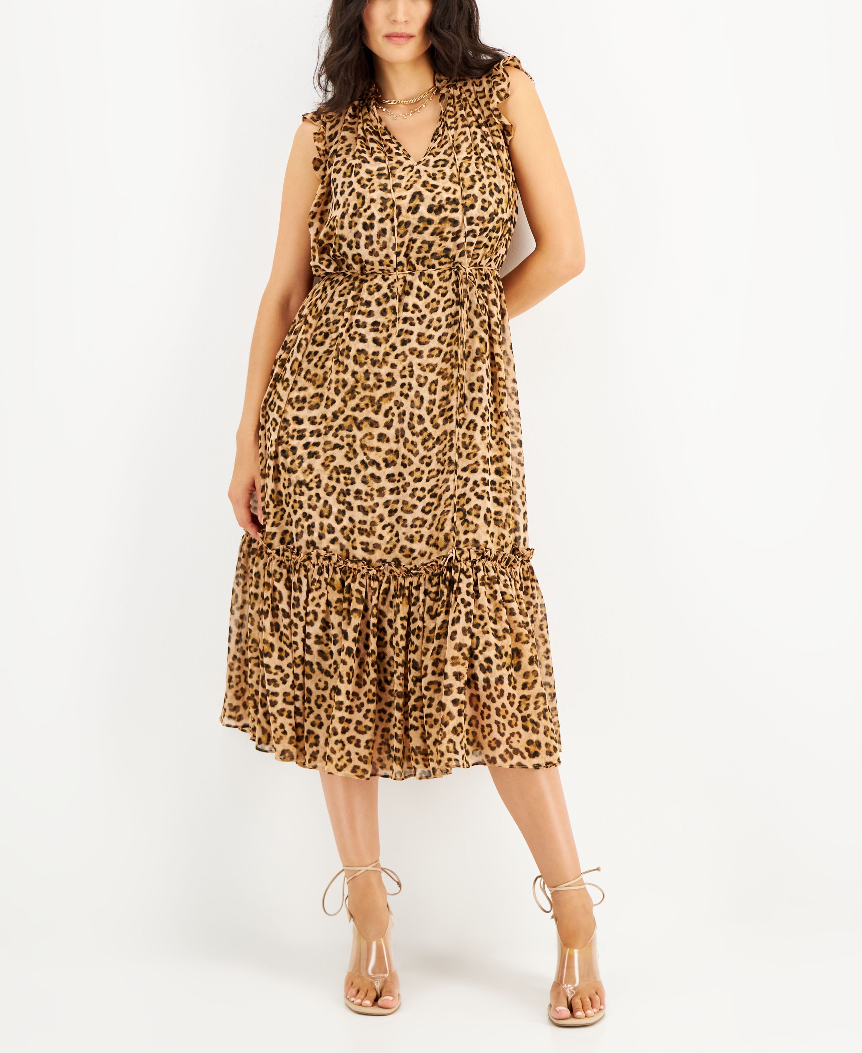 open lace back dress MALVA CHEETAH MAXI DRESS | RESORT & READY TO WEAR