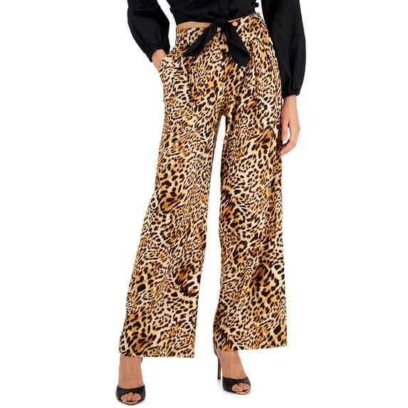 INC International Concepts Womens Cheetah Print Wide Leg Pull On Pants Caterina Cheetah 0