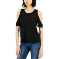 thumbnail image 1 of INC International Concepts Womens Cold Shoulder T-Shirt Deep Black S, 1 of 1