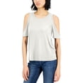 thumbnail image 1 of INC International Concepts Womens Cold Shoulder T-Shirt Washed White S, 1 of 1