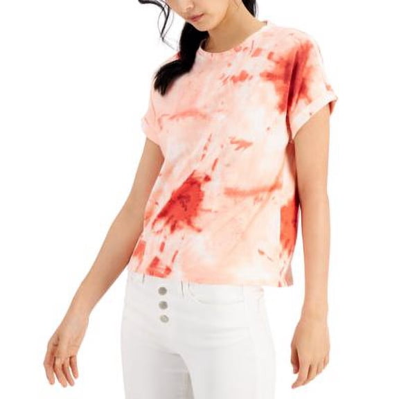 INC International Concepts Womens Cotton Tie Dyed T-Shirt Dahana Dye C M