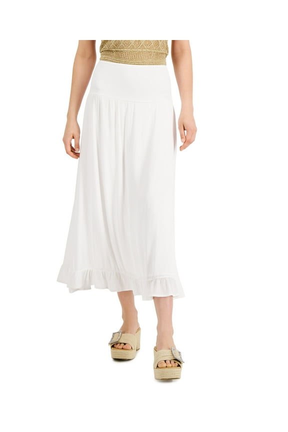 Womens Crinkle Gauze Skirt Bright White S