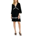 thumbnail image 1 of INC International Concepts Womens Crochet Trim Dress Deep Black S, 1 of 1