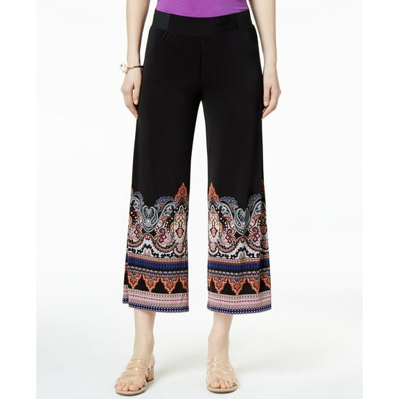 INC International Concepts Womens Cropped Printed Hem Pull On Pants
