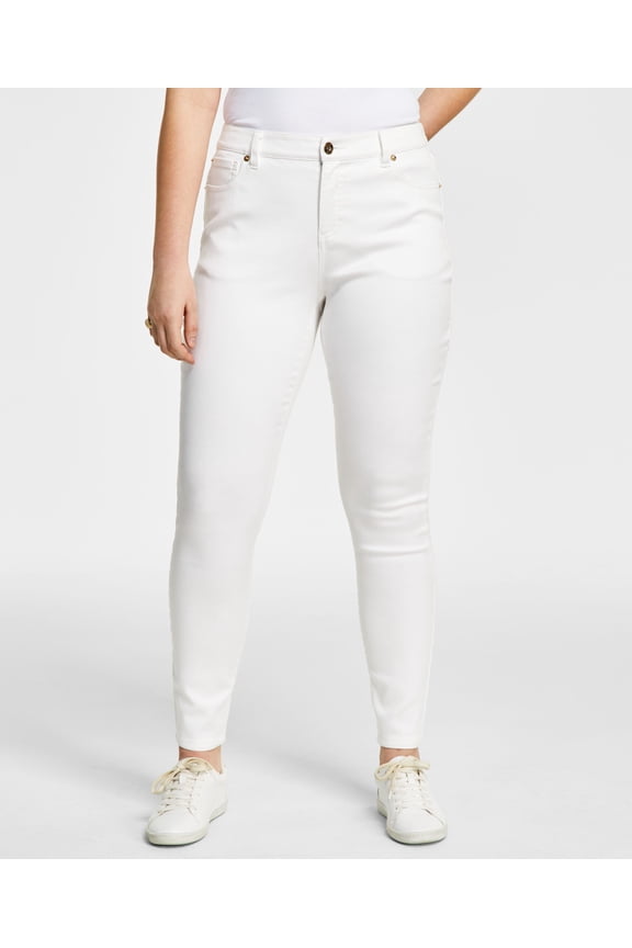 Womens Curvy High Rise Skinny Jeans White 6