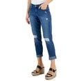 thumbnail image 1 of INC International Concepts Womens Curvy Mid Rise Ripped Straight Leg Jeans Portside Wash 10, 1 of 1