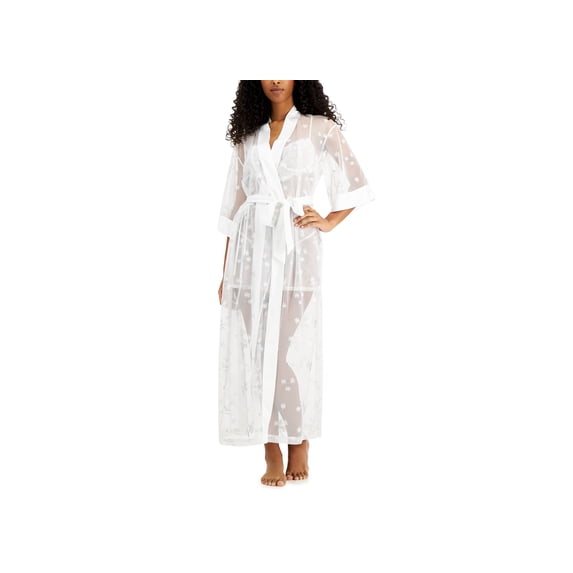 INC International Concepts Womens Daisy Embroidered Sheer Wrapper Robe Ditsy Daisy M