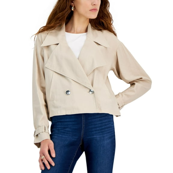 INC International Concepts Womens Double Breasted Jacket Toasted Twine L
