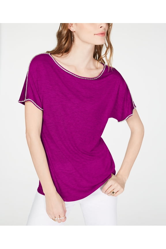 Womens Embellished Top Fuchsia Pop XS
