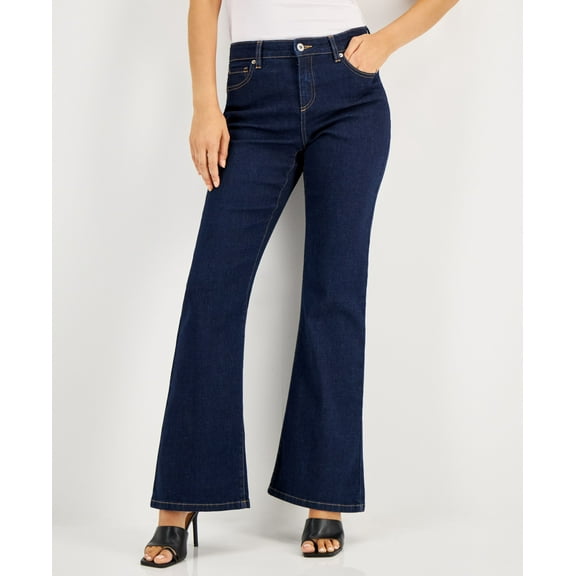 INC International Concepts Womens Flare Leg Jeans Medium Indigo 12