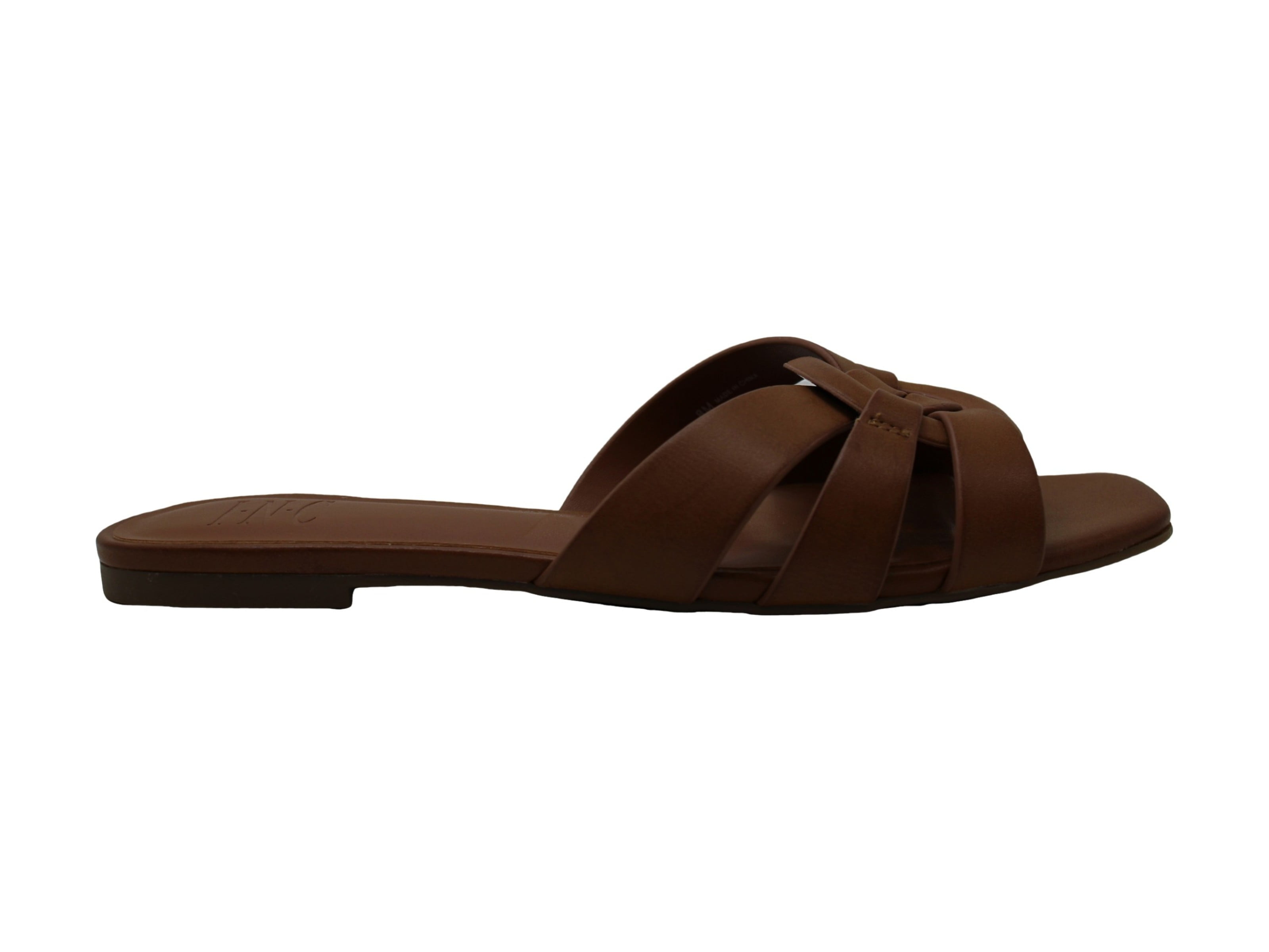 INC International Concepts Womens GARGI Leather Open Toe Casual Slide Sandals