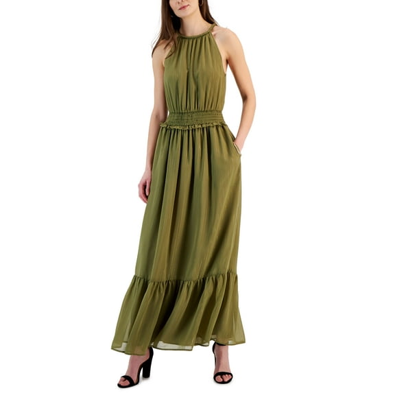 INC International Concepts Womens Halter Maxi Dress Cre Hazy Sage M