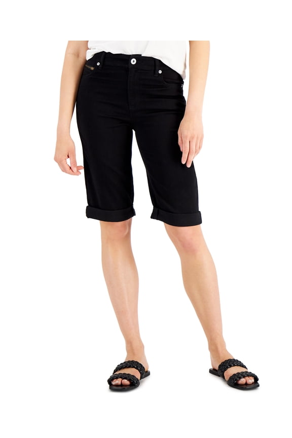 Womens High Rise Bermuda Short Deep Black 12