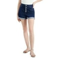 thumbnail image 1 of INC International Concepts Womens High Rise Button Fly Shorts Dark Indigo 12, 1 of 3