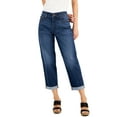 thumbnail image 1 of INC International Concepts Womens High Rise Cuffed Boyfriend Jeans Medium Indigo 2, 1 of 1