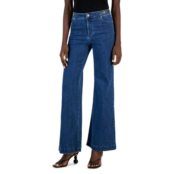 INC International Concepts Womens High Rise Flare Leg Jeans Medium Indigo 4