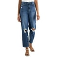 thumbnail image 1 of INC International Concepts Womens High Rise Ripped Mom Jeans Medium Indigo 14, 1 of 1
