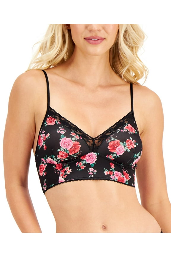 INC International Concepts Womens Intimate Lace-Trim Bralette;Large