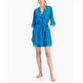 thumbnail image 1 of INC International Concepts Womens Lace Trim Short Silky Wrap Robe Turkish Tile X-Small, 1 of 4